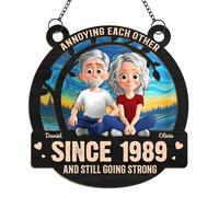 Atrapasueños personalizados para colgar en la ventana, molestándose mutuamente desde que se ven fuertes, como regalo personalizado, regalo de pareja, personalizado para recuerdo de boda