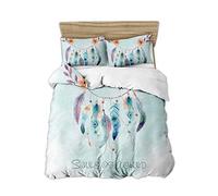 Atrapasueños Pluma Mariposa Color Ropa de Cama Niños Chico Chica Funda de edredón Bohemio Indio Estilo étnico Exótico Juego de Funda nórdica (Color 1, 180x220 cm-Cama 105 cm)