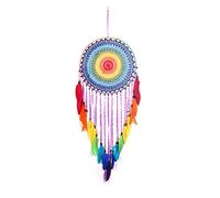 Atrapasueños Pluma Natural Beads 40Cm Grandes De Un Solo Color Arcoiris Circle Estilo Indio Colgante Artesanal Original Ornamento Colgante Coche Pared Home Dormitorio Decoración Del Amante De La