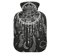 Atrapasueños Plumas de búho BohoHot Botella de agua y cubierta suave y cálida para cama de invierno, cuello y hombros, 2 L