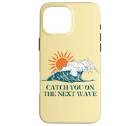 Atrápate en la siguiente manera Surfer Ocean Waves Beach Sunrise Carcasa para iPhone 16 Pro Max
