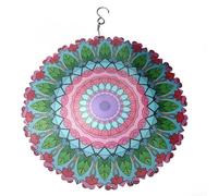 Atrapavientos colgante de metal con arte de mandala 3D para decoración de jardín, espacio al aire libre, patio, porche, balcón y patio (C)