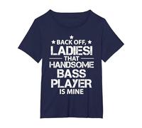 Atrás Damas Que Guapo Bass Player es Mío Camiseta, Mujer Tallas Grandes, Azul Marino, 1XL Grande