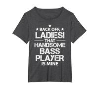 Atrás Damas Que Guapo Bass Player es Mío Camiseta, Mujer Tallas Grandes, Jaspeado Oscuro, 5XL Grande