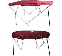 ATRBNCX Cubierta Superior De Bimini, Tapa De Bimini De Reemplazo De 8 ', 4 Arco, Marco con Accesorios De Metal Impermeables Y Sombra para Barcos De Cuerpo Duro(Size:185-198cm,Color:Red)