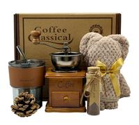 Atrccs Kit de Café Francés, Caja para Regalar, Taza, Molinos, Caja Antiguo, Regalo para Amantes del Café (Marrón)