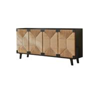 ATREDESES Armarios Aparador de Madera Estilo WABI-sabi Mueble de Entrada for vajilla de ratán Tejido a Mano Mueble de Almacenamiento Aparador