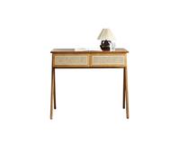ATREDESES Escritorio De Computadora Descripción de Madera de Estilo WABI Sabi Choator de Dormitorio for el Dormitorio de Casas de ratán. Escritorios De Oficina