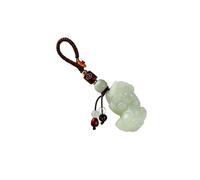 ATREDESES Llavero LLavero de coche auténtico Hetian Jade Pixiu colgante hombres y mujeres colgante joyería, mochila colgante adornos for llaves Llavero Para Coche(A)