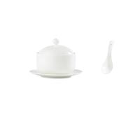 ATREDESES Platos Para Comer Olla de cerámica for estofado, blanca, con tapa, for hotel, china, frutero, ensaladera, plato de cocina Plato De Cerámica Para La Cena(A)