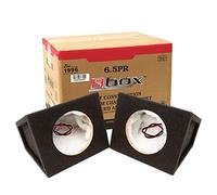 Atrend Bbox Pro Audio Tuned 6.5" Speaker Enclosures - Premium Speakers Enhance Sound & Bass - Nickel Finish Terminals for Car/Truck - 18 Gauge Audio Cables - Set of 2 (Black)