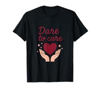 Atrévete a cuidar Feminist Girl Power Heart Stars Print Camiseta