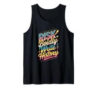 Atrévete al Riesgo Escribir Historia Motivo Camiseta sin Mangas