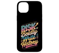 Atrévete al Riesgo Escribir Historia Motivo Carcasa para iPhone 14 Plus