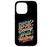 Atrévete al Riesgo Escribir Historia Motivo Carcasa para iPhone 14 Pro MAX