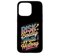 Atrévete al Riesgo Escribir Historia Motivo Carcasa para iPhone 15 Pro MAX
