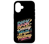 Atrévete al Riesgo Escribir Historia Motivo Carcasa para iPhone 16