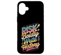 Atrévete al Riesgo Escribir Historia Motivo Carcasa para iPhone 16 Plus