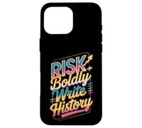 Atrévete al Riesgo Escribir Historia Motivo Carcasa para iPhone 16 Pro MAX