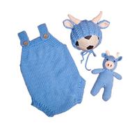 Atrezos Para Fotografía De Bebés Recién Nacidos Disfraz Vaca Bonito Traje Ganchillo Sesión Fotos Elegante Y Cómoda Traje Punto Fotografía Duradero