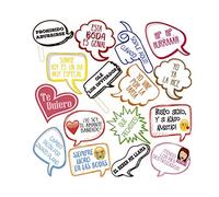 Atrezzo Photocall Frases Graciosas 100x100 cm | Atrezzos Decorativos para Photocalls | Accesorios Divertidos | Complementos para photocall | Set para Bodas, Fiestas, Eventos | Artículos Decorativos