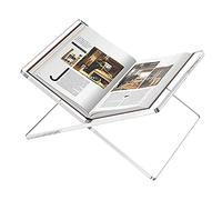 Atril abierto para libros | Atril de acrílico en forma de X con esquinas redondeadas | Soporte para libros de iglesia, libros de texto, biblias, libros de arte, recetas