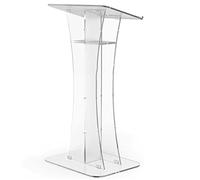 Atril acrílico para podio, portátil, transparente, con amplia superficie de lectura para iglesias, escuelas, reuniones, ideal para bodas, música
