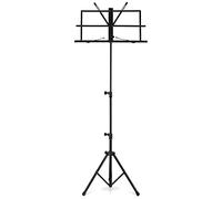 Atril Classic Cantabile “Easy” con bolsa, nueva mecánica para desplegar bandeja, altura ajustable 45-118 cm, peso 1,2 kg, incluye pinzas para partituras, ideal para niños, color negro.