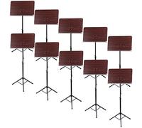 Atril Classic Cantabile en madera de palisandro, soporte robusto con gran repisa, acabado laminado, altura ajustable 65-110 cm, unión prismática. Set ahorro 10 piezas.