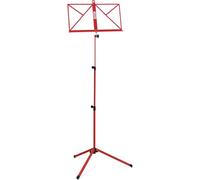 Atril Classic Cantabile Mediano Rojo - Atril Plegable para Niños y Adultos - Con Sujetapartituras en la Base - Altura Ajustable de 65-130 cm - Patas de Goma
