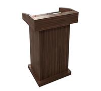 Atril De Madera, Atril con Cajones Y Base Ancha Y Resistente, Almacenamiento De Doble Capa, Atril Portátil para Conferencias En Escuelas Dominicales(Brown)