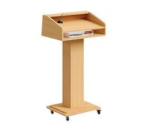 Atril De Madera, Atril De Aglomerado De 16 Mm, Atril Móvil Ajustable con Espacio De Almacenamiento, Atril para Iglesias, Restaurantes Y Aulas