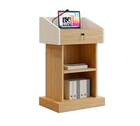Atril De Madera con Almacenamiento, Atril De Madera, Tablero De Aglomerado De 15 Mm, Atriles Y Podios para Restaurantes, Iglesias Y Seminarios(Yellow)