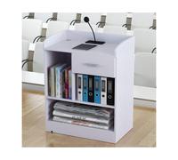 Atril de madera duradero para púlpito de iglesia, podio para conferencias, mesa estable y gruesa, calidad confiable, diseño que no se deforma, perfecto para eventos (blanco)