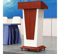 Atril de madera for podio, escritorio independiente for podio de discurso, atril de presentación con orificio for cables for sala de conferencias, hotel, seminario(Color 6,With casters)