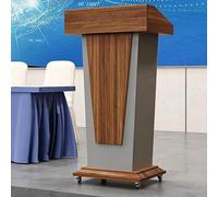 Atril de madera for podio, escritorio independiente for podio de discurso, atril de presentación con orificio for cables for sala de conferencias, hotel, seminario(Color 4,With casters)