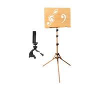 ＡＷＨＡＯ Atril de madera para música, altura ajustable, resistente, plegable y portátil, para director, músico, atril, escenario, interpretación instrumental, con Clip para Teléfono