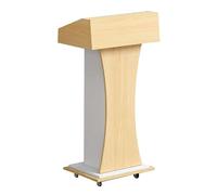Atril De Madera para Podio, Atril De Madera para Oradores, Atril De Madera con Almacenamiento Y Orificio para Cables, Púlpito De Pie para Iglesias, Oficinas, Escuelas Y Hogares(Gold)