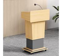 Atril de madera, púlpito móvil con ruedas bloqueables, podio elevable de madera, mostrador de recepción for moderadores, iglesias, aulas y conferencias.(A)