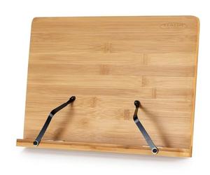 Atril de Mesa Classic Cantabile TSW-50S Bambú, 33,3x22,3 cm, soporte para recetas, libros, smartphones y tablets, con ángulo ajustable en 5 posiciones.