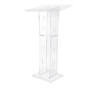 Atril de pie acrílico 60 x 40 x 110 cm transparente atril profesor púlpito para escuela, iglesia, universidad, conferencia de prensa, ligero, estable, montable, profesor, presentador