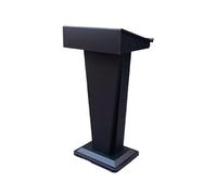 Atril de profesor Host Podium Mostrador de recepción hotel Atril creativo acero inoxidable con compartimentos almacenamiento Púlpito portátil(Negro)