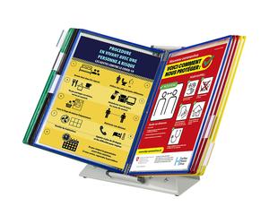 Atril de sobremesa con marcos transparentes antimicrobianos Tarifold, juego completo