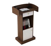 Atril de Suelo Podio Atril Soporte de podio Podio Soporte de Madera Podios de pie Mostrador de recepción para oradores con Estante de Almacenamiento De Madera Ideal para habl (C 2)