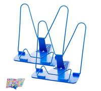 Atril Metálico para Libros,2 Piezas Estante Lectura de Metal Multifuncional,Soporte Libro para Leer,Soporte para Lectura de Libros de Cocina,Apoya para Partituras para el Hogar,la Biblioteca,Azul