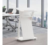 Atril móvil de pie con ruedas, portátil, para iglesia, podio, mesa de bienvenida para recepción y sala de conferencias, altura ajustable, púlpito (color: B)