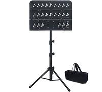 Atril Musica Partituras Porta Libros Atril para guitarra, violín con bolsa de transporte/altura ajustable, Plegable Ligero De pie Soporte para computadora portátil, escuela de la iglesia, Negro