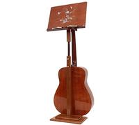 Atril Musica Partituras Porta Libros Soporte de música de Madera Vintage con Soporte para Guitarra, Rendimiento Instrumental/Banda, Soporte para Libros de pie de Altura Ajustable de 115-135 cm