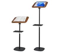 Atril para libros ajustable 50-130cm con bandeja y clip elásticos,soporte para recetas,partituras, tabletas y portátiles,atril musica