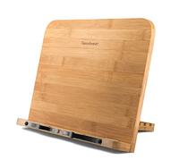 Atril para libros de cocina, soporte plegable de bambú para leer con 6 alturas ajustables